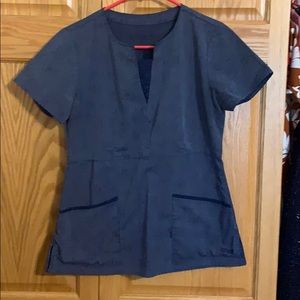 Navy floral Grey’s Anatomy scrub top, size small